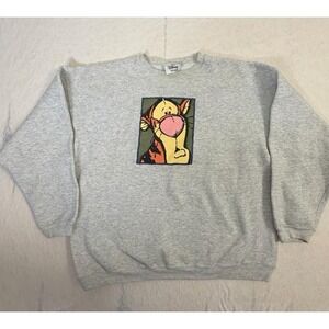 Vintage Disney Store Tigger Gray Crewneck Sweatshirt Winnie the Pooh Adult XL